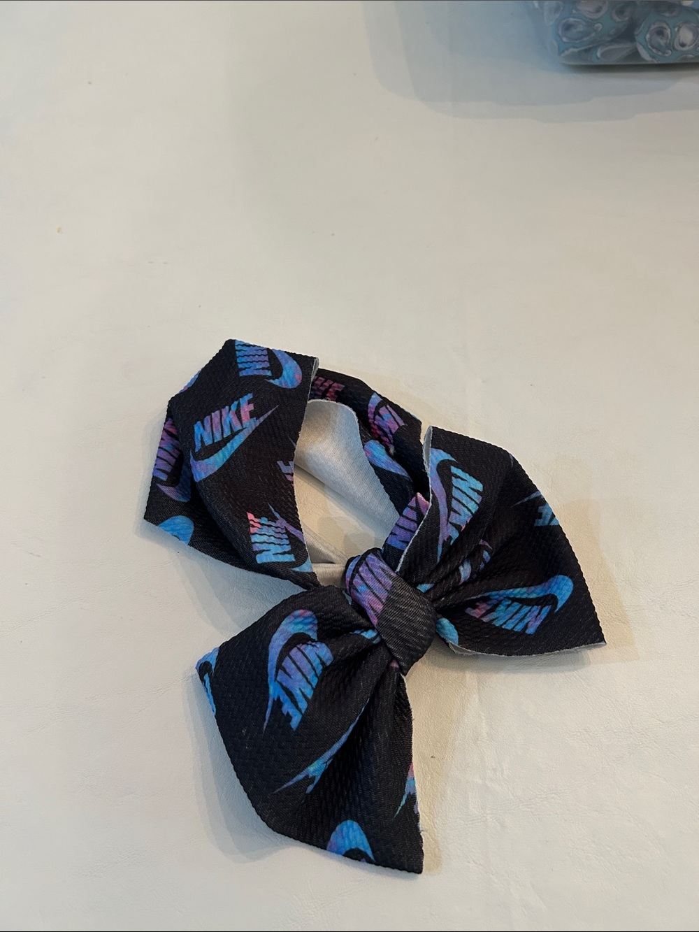 Nike Black Hair Bow with Blue and Purple Swoosh Print